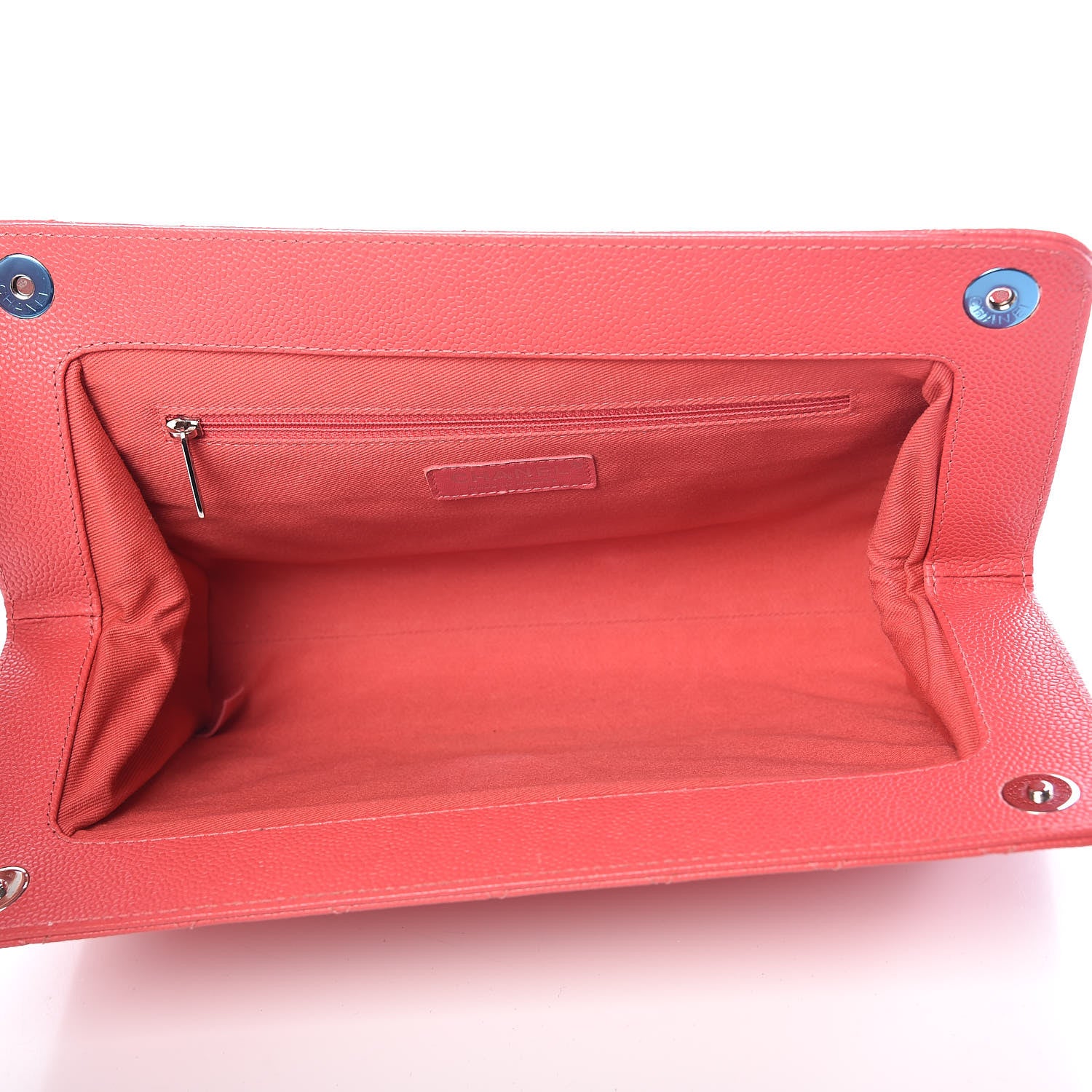 Chanel Caviar Quilted CC Large Clutch Coral 5 of 9