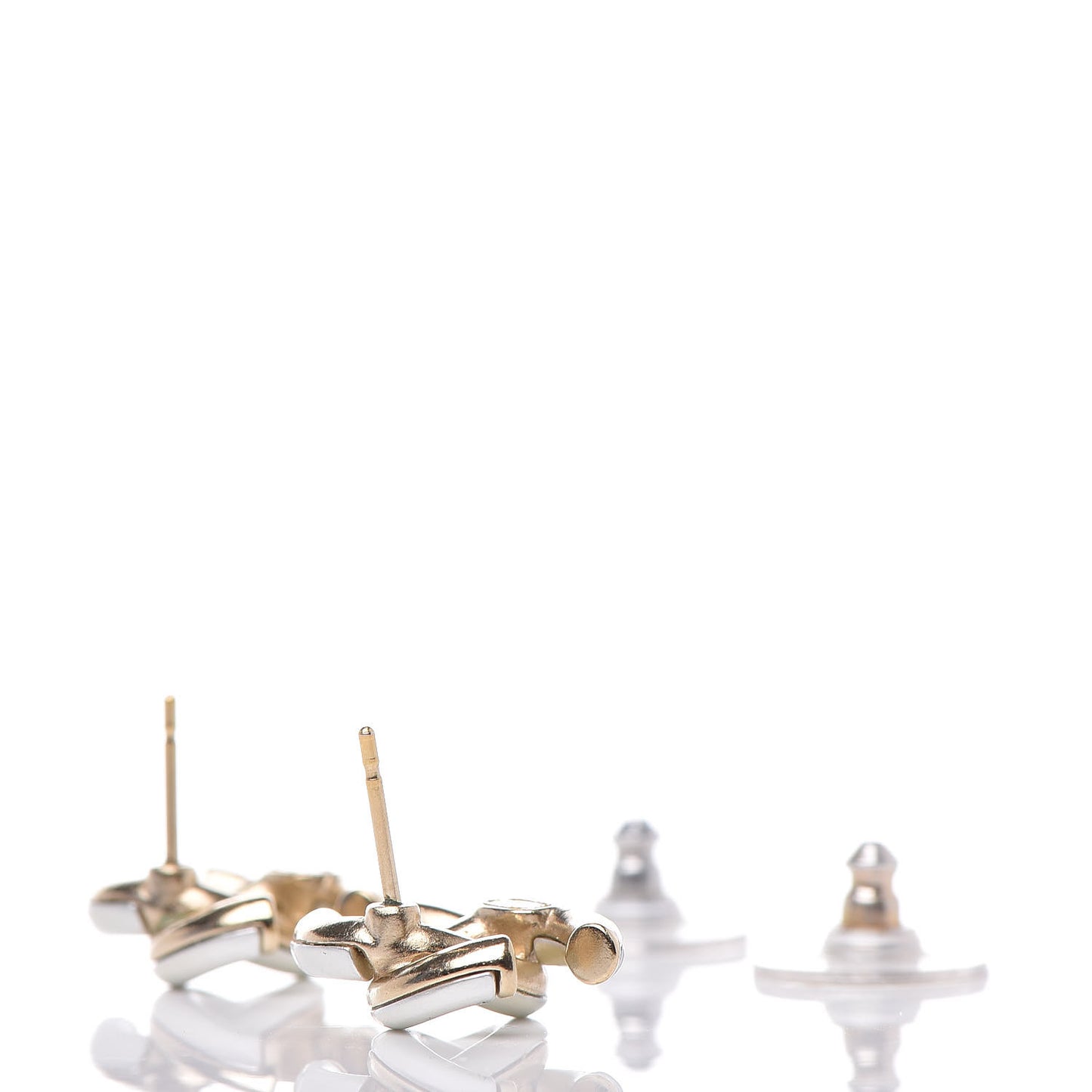 Metal CC Earrings Silver Gold