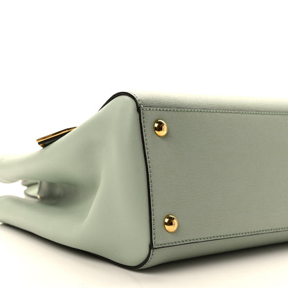 Fendi Vitello Elite Flamingo Petite 2Jours Tote Green 7 of 8