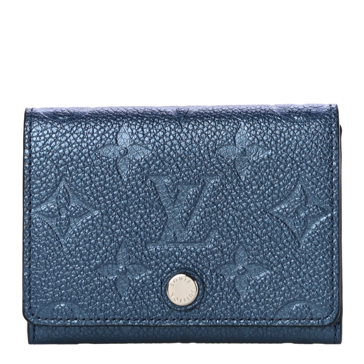 Metallic Monogram Business Card Holder Navy Nacre