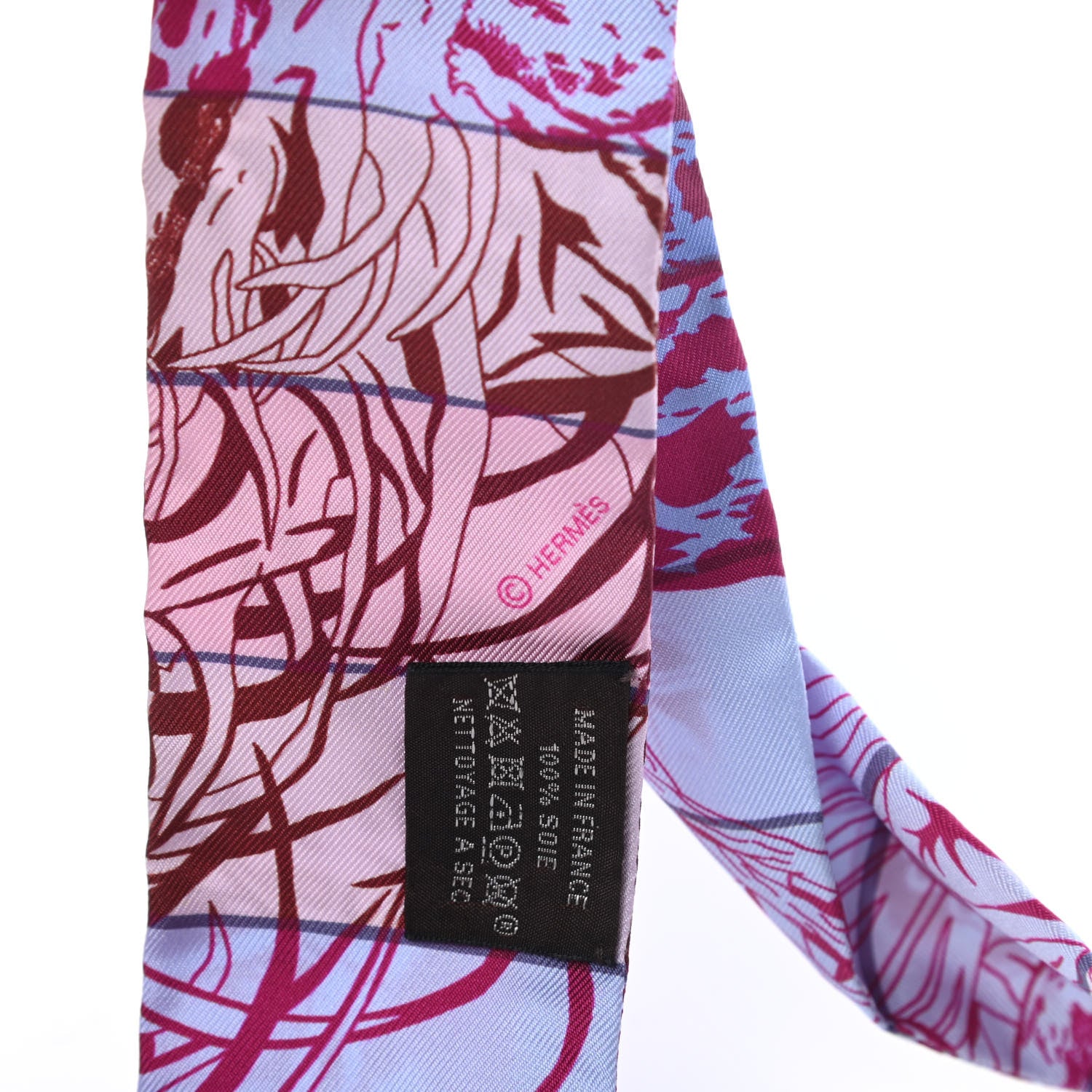 Hermes Silk Jungle Love Rainbow Twilly Fuchsia Bleu Ciel 4 of 4
