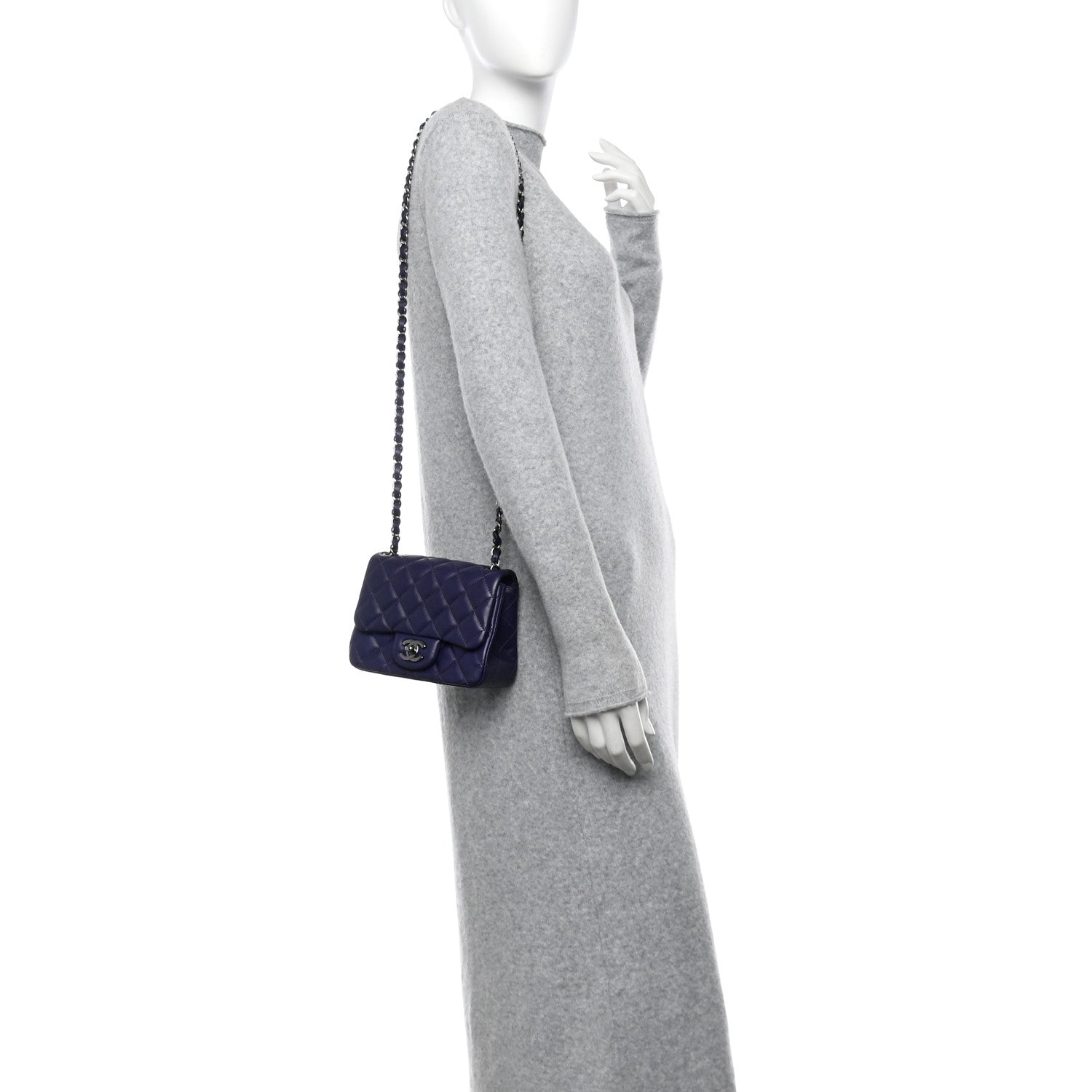 Chanel Lambskin Quilted Mini Square Flap Dark Purple 2 of 11