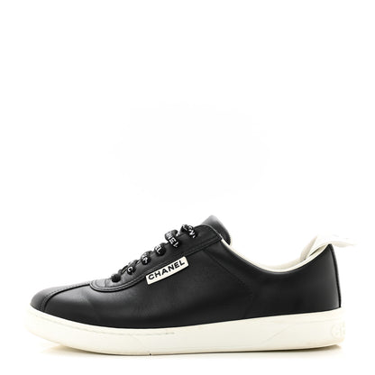 Chanel Calfskin CC Womens Sneakers 36 Black 1 of 9