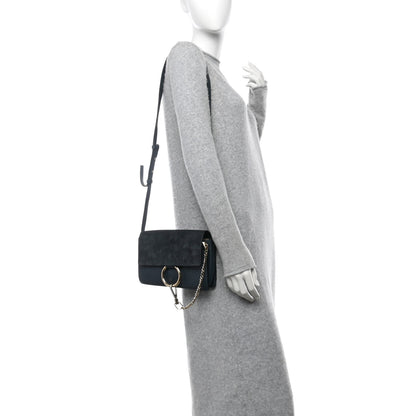 Chloe Suede Calfskin Small Faye Shoulder Bag Silver Blue 2 of 10
