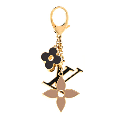 Louis Vuitton Metal Enamel Fleur De Monogram Bag Charm Dore 1 of 5