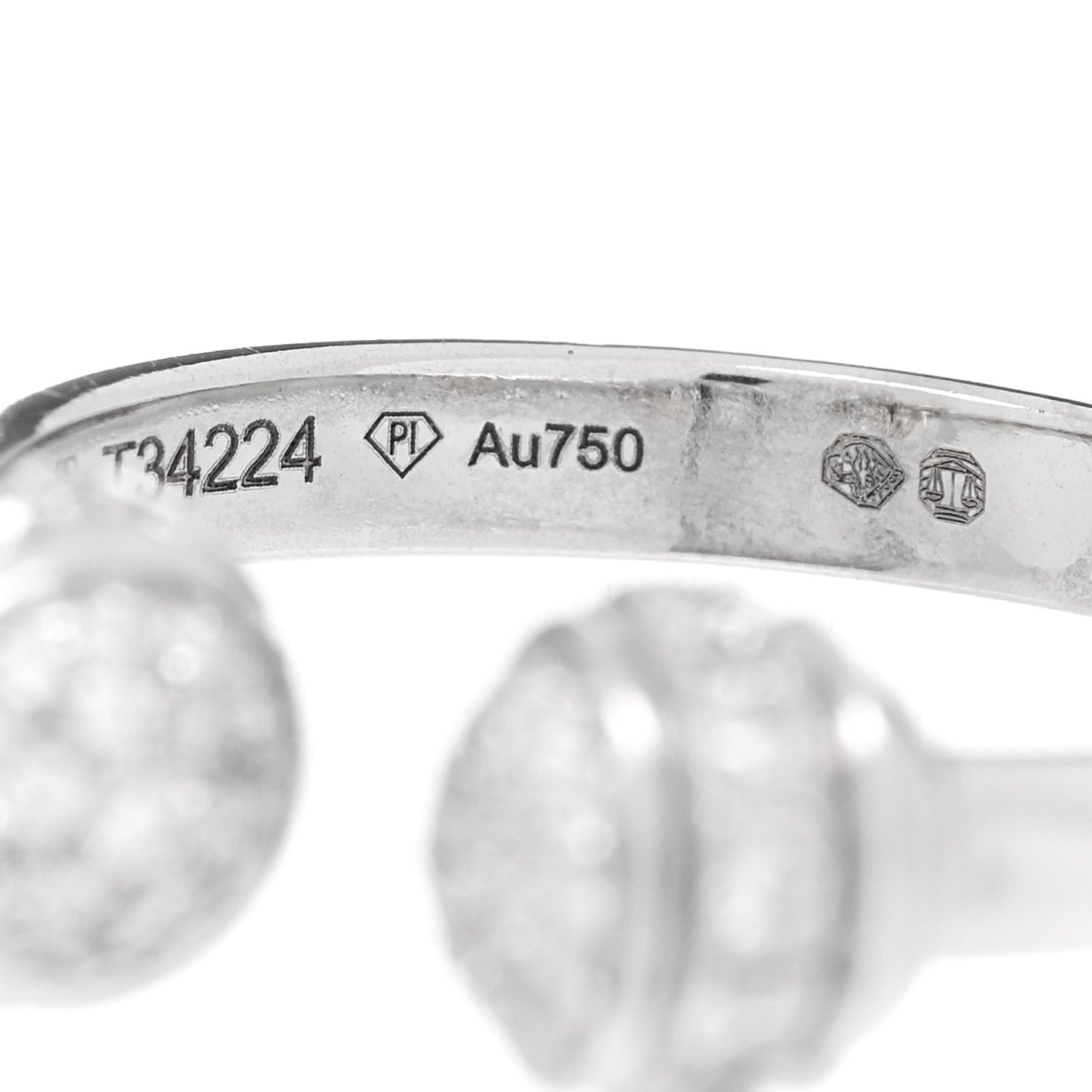 18K White Gold Diamond Possession Open Ring 50 5.5