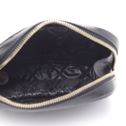 Chanel Lambskin Quilted Small Curvy Pouch Cosmetic Case Black 5 of 9