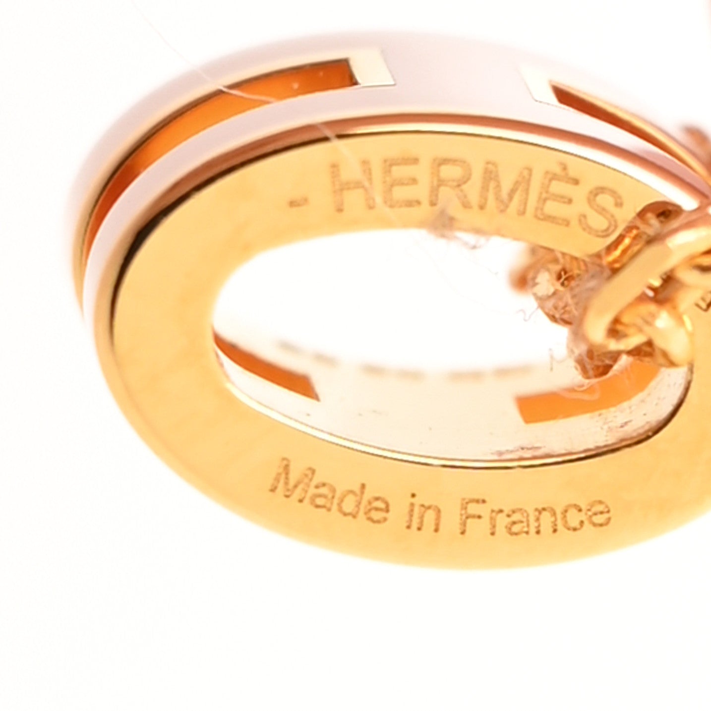 Hermes Lacquered Gold Mini Pop H Pendant Necklace Rose Dragee 3 of 3