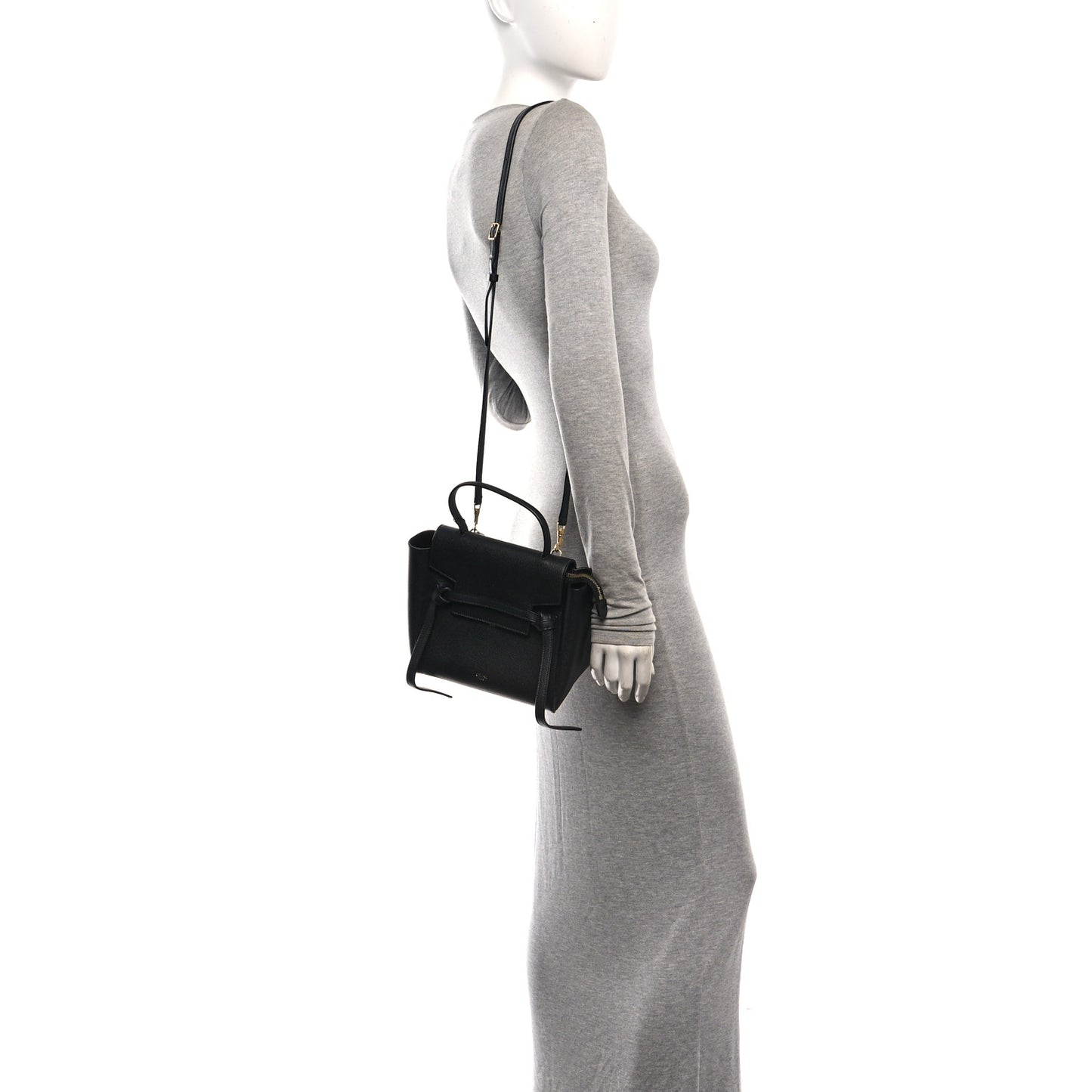 Grained Calfskin Nano Belt Bag Black