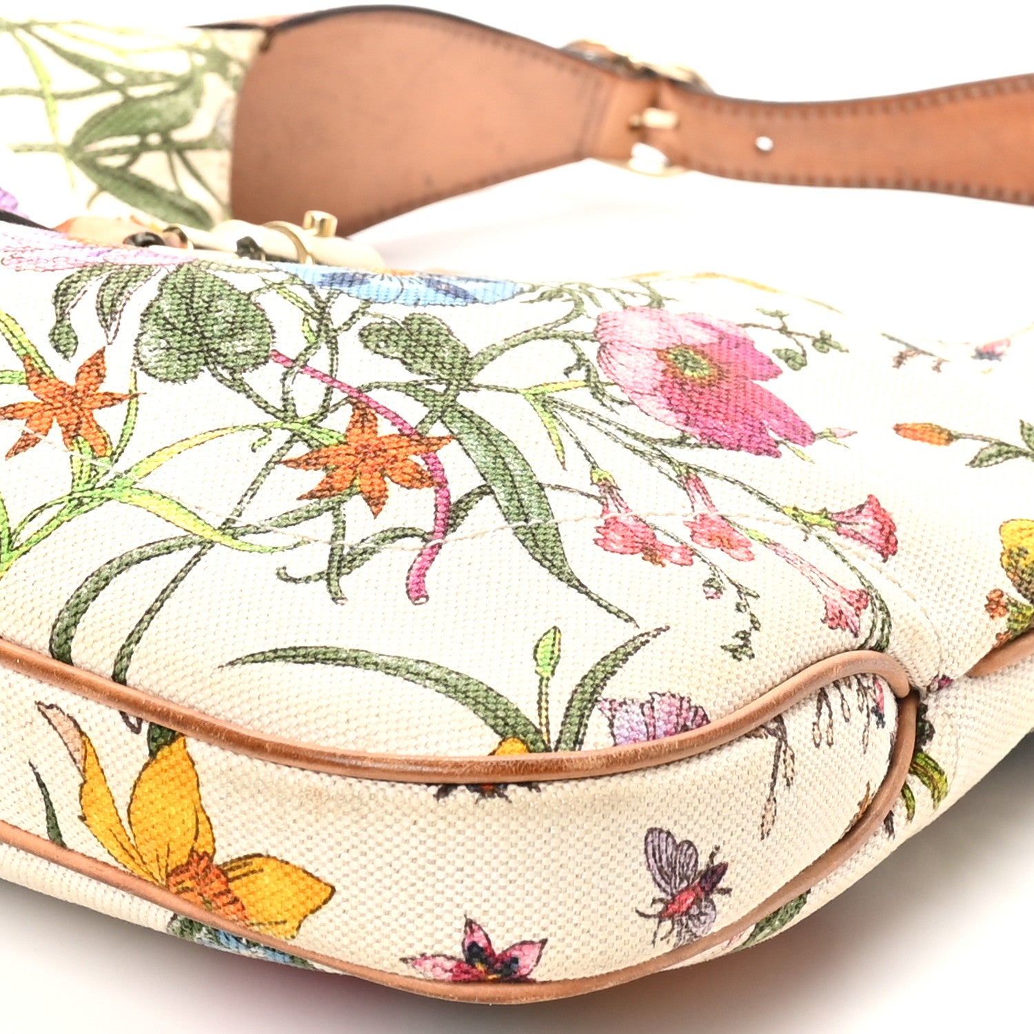 Gucci Canvas Floral Flora Small Jackie O Hobo White White 10 of 11