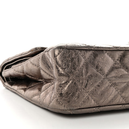 Chanel Metallic Aged Calfskin Quilted 2.55 Reissue 227 Flap Pewter 9 of 10