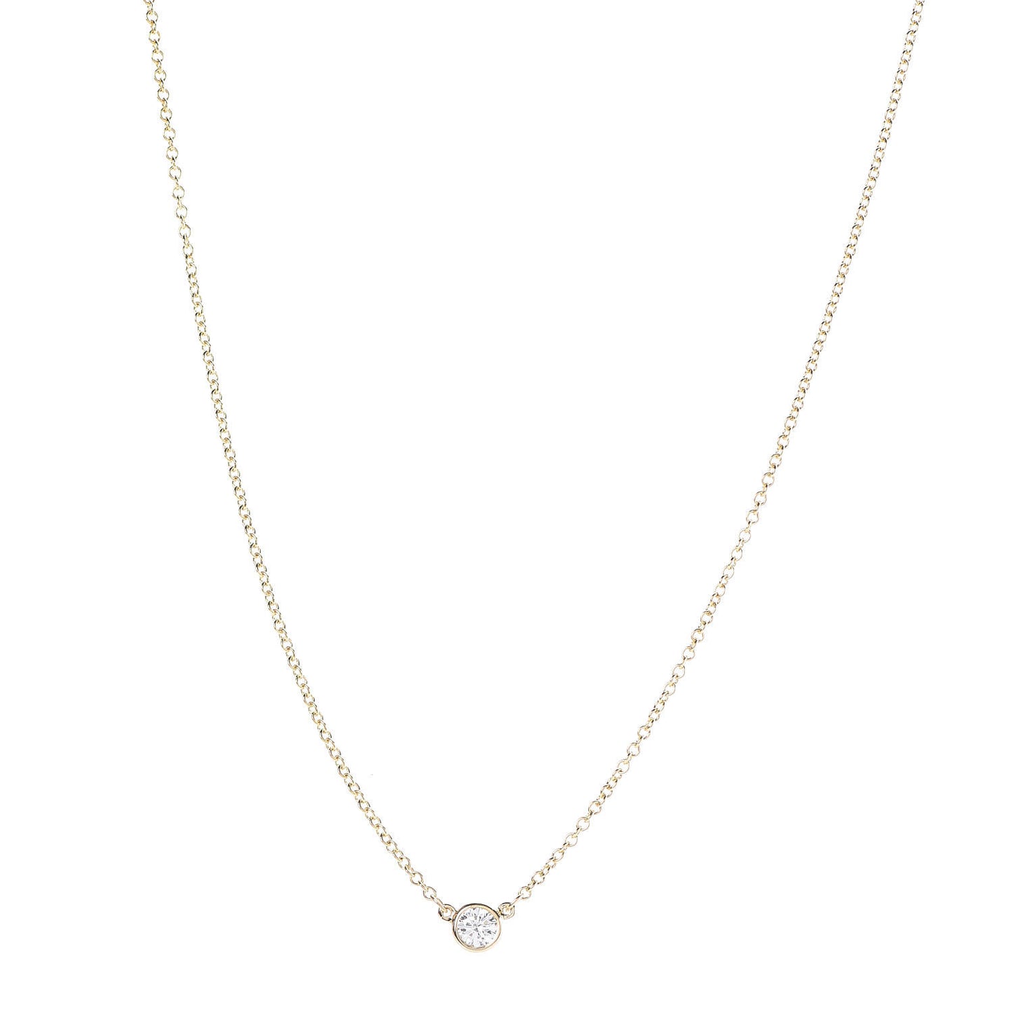 18K Yellow Gold Diamond .12ct Elsa Peretti Diamonds by the Yard Pendant Necklace
