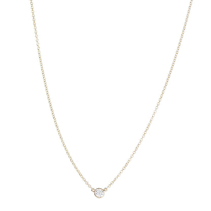 Tiffany 18K Yellow Gold Diamond .12ct Elsa Peretti Diamonds by the Yard Pendant Necklace 1 of 5