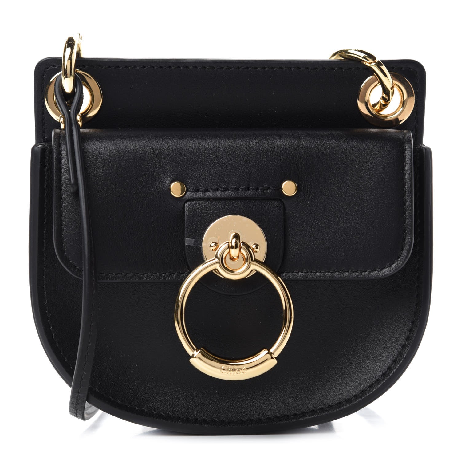 Chloe Shiny Calfskin Tess Mini Crossbody Bag Black 1 of 9