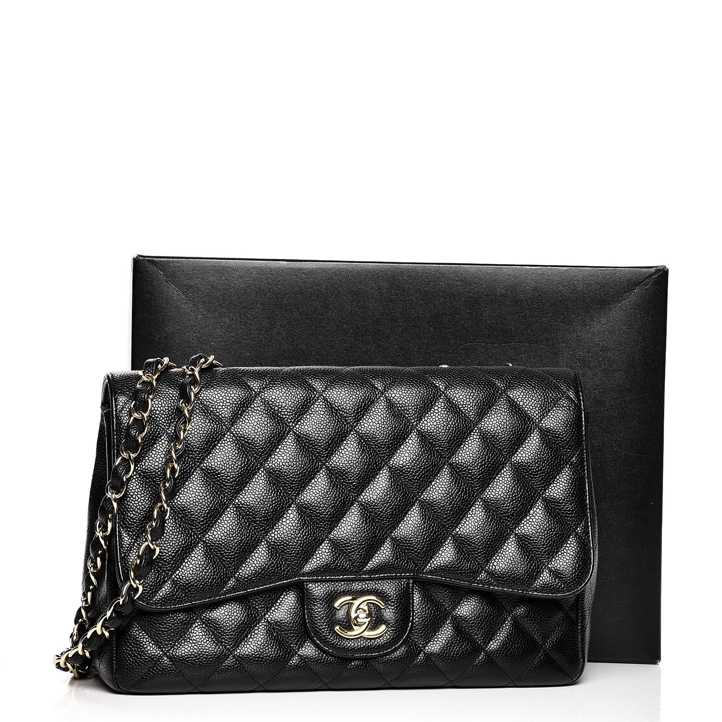Caviar Quilted Jumbo Single Flap Black