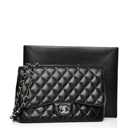 Chanel Caviar Quilted Jumbo Single Flap Black 13 of 13