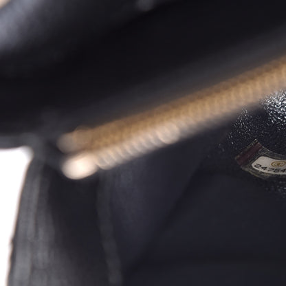 Chanel Calfskin Python Patchwork Chevron Medium Flap Black Silver 7 of 8