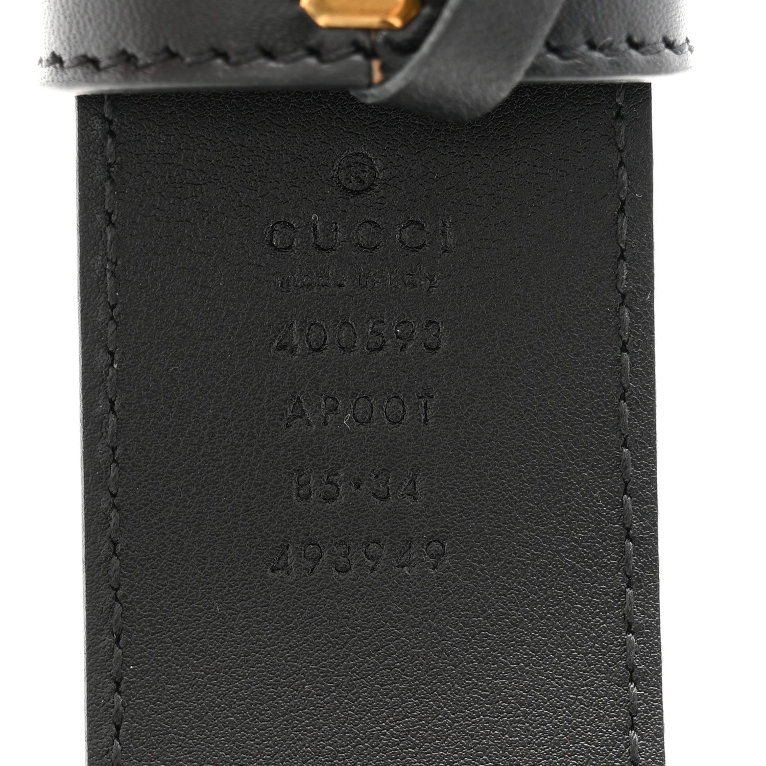 Gucci Calfskin Double G 20mm Belt 85 34 Black 5 of 6