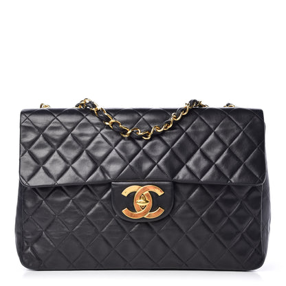 Chanel Lambskin Quilted XL Jumbo Single Flap Black 1 of 18