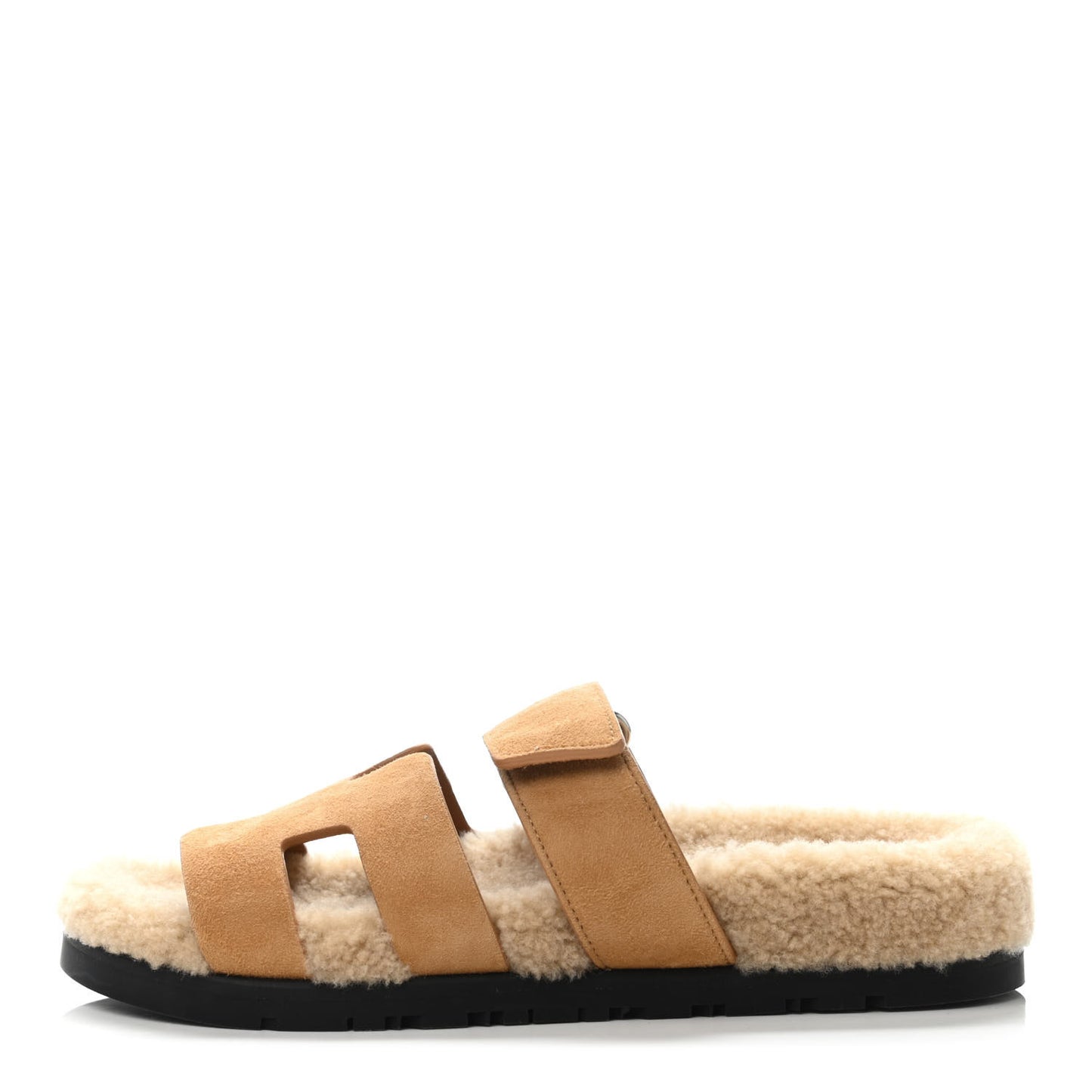 Suede Goatskin Woolskin Womens Chypre Sandals 35 Golden Beige