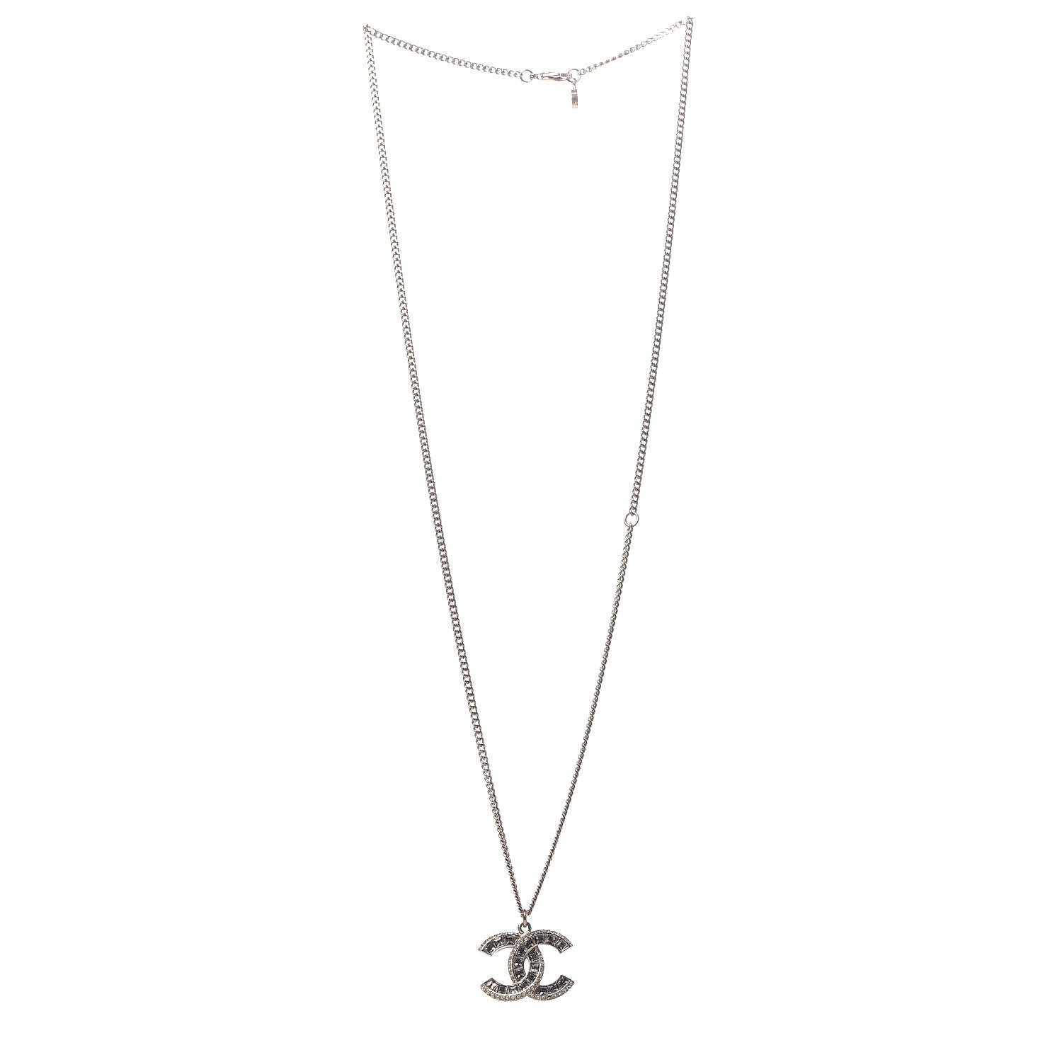 Chanel Baguette Crystal CC Necklace Gold 3 of 5