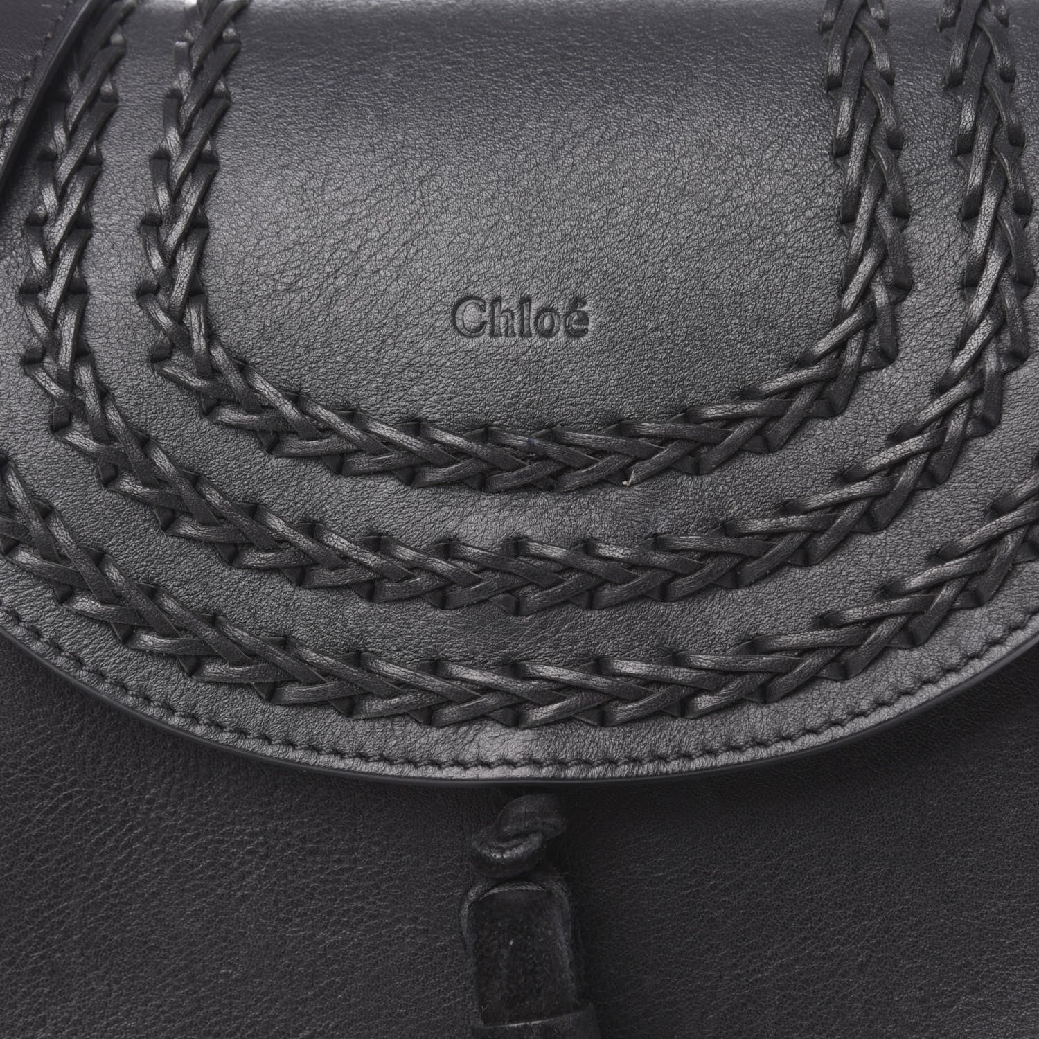 Chloe Calfskin Braided Small Hudson Shoulder Bag Black 9 of 12
