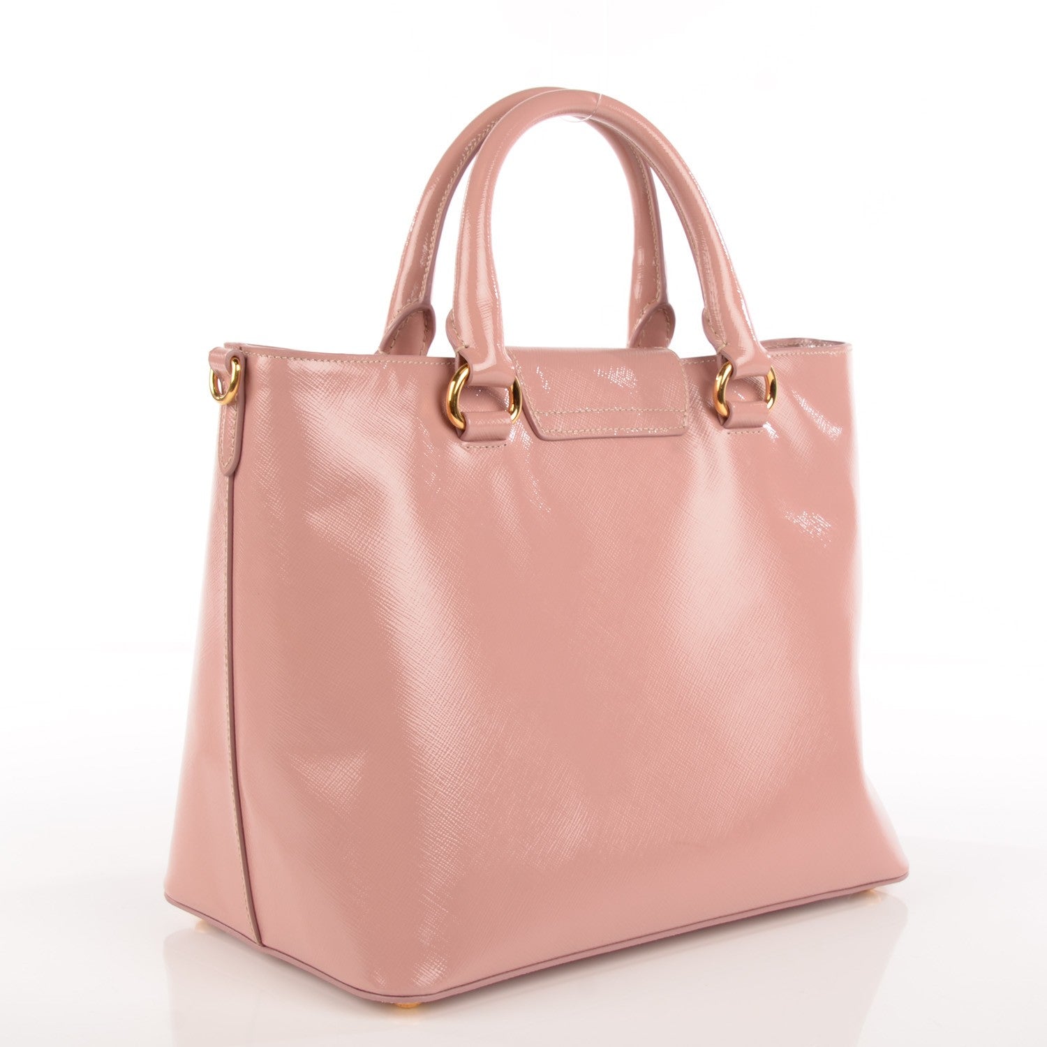 Prada Saffiano Vernice Turn Lock Tote Orchidea 3 of 10
