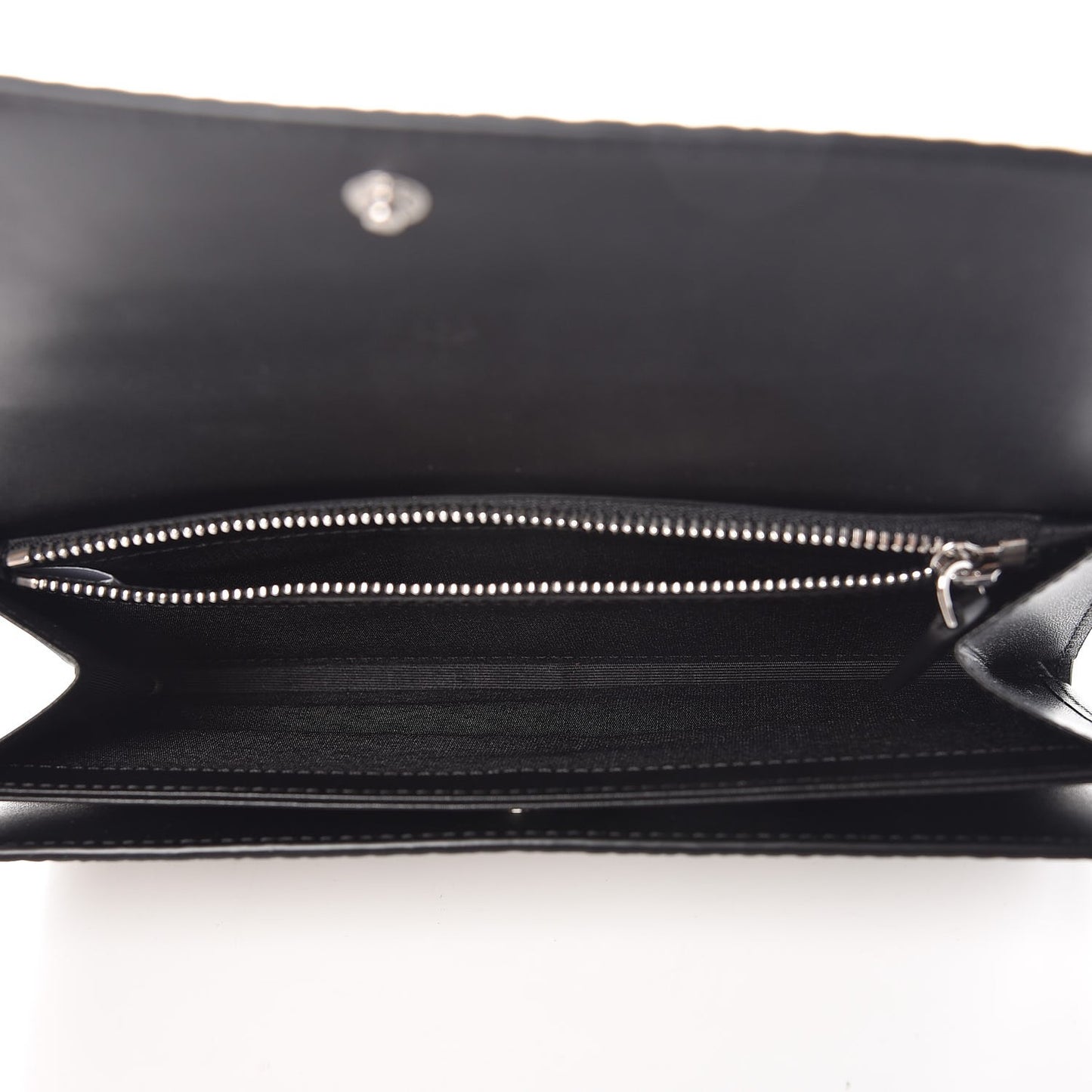 Metallic Visetos Continental Flap Wallet Silver