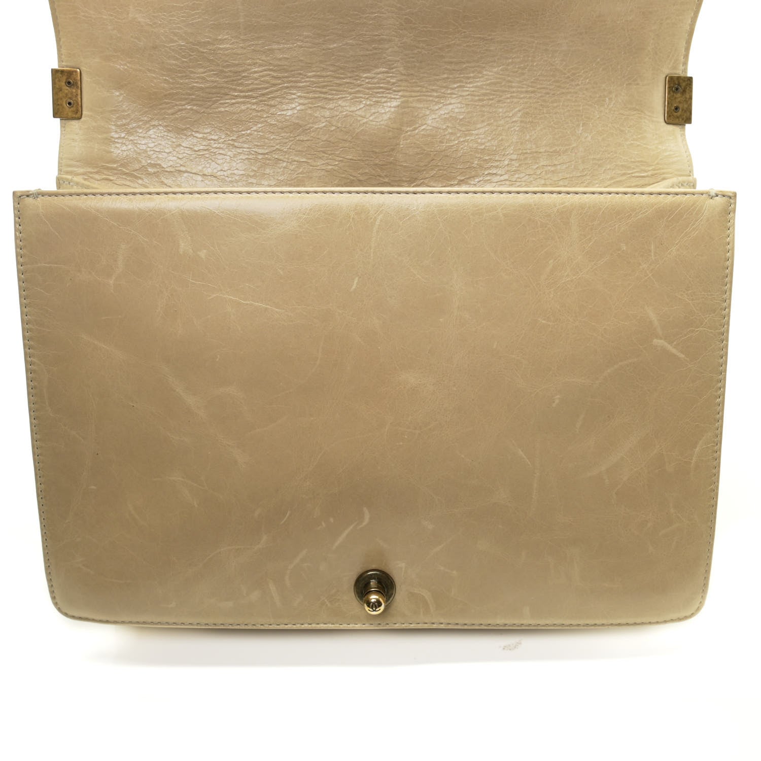 Chanel Glazed Calfskin Quilted Large Boy Flap Beige 11 of 12