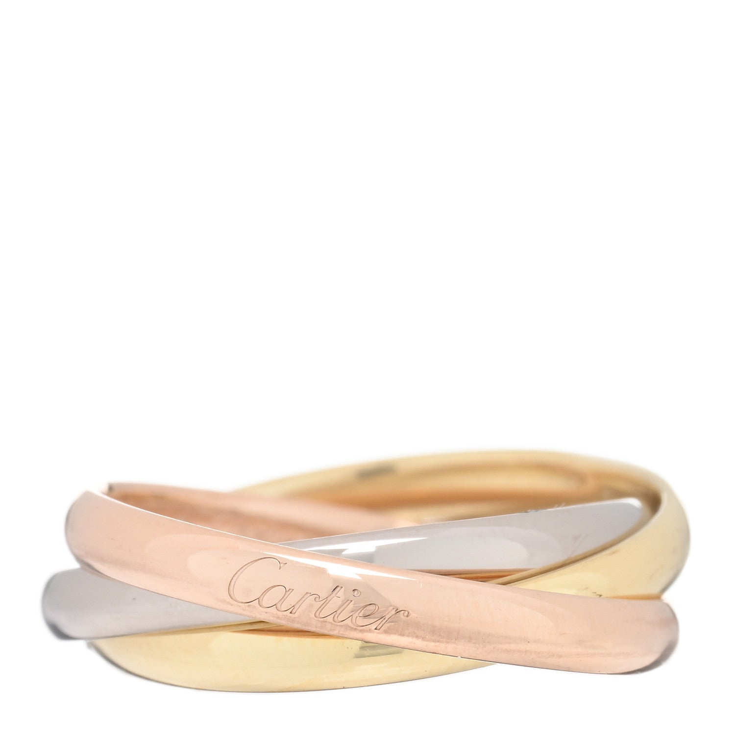 Cartier 18K Pink Yellow White Gold Small Trinity Ring 53 6.25 1 of 5