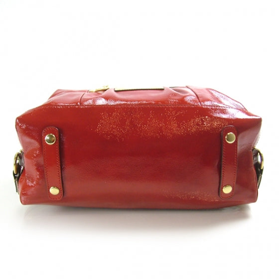 FASHIONPHILE COACHPatentPoppyLuxeySatchelRuby 8 of 11