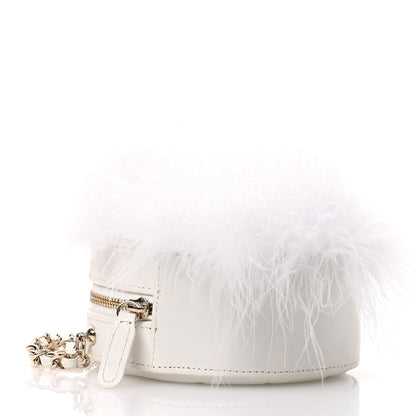 Chanel Lambskin Fur Quilted Round Clutch With Chain Ivory 4 of 11