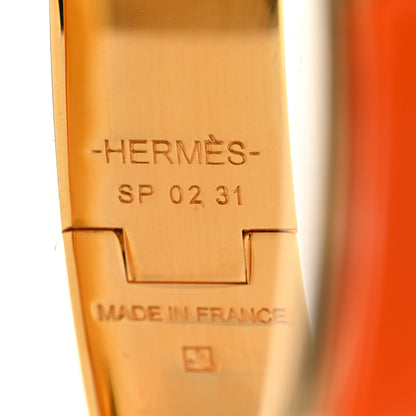 Hermes Enamel Narrow Clic Clac H Bracelet PM Orange 4 of 5