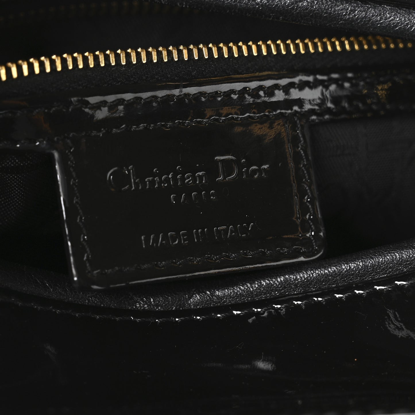 Patent Cannage Large Lady Dior Black
