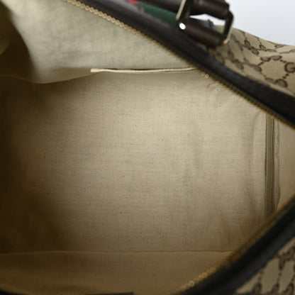 Gucci Monogram Vintage Web Medium Boston Dark Brown 5 of 9