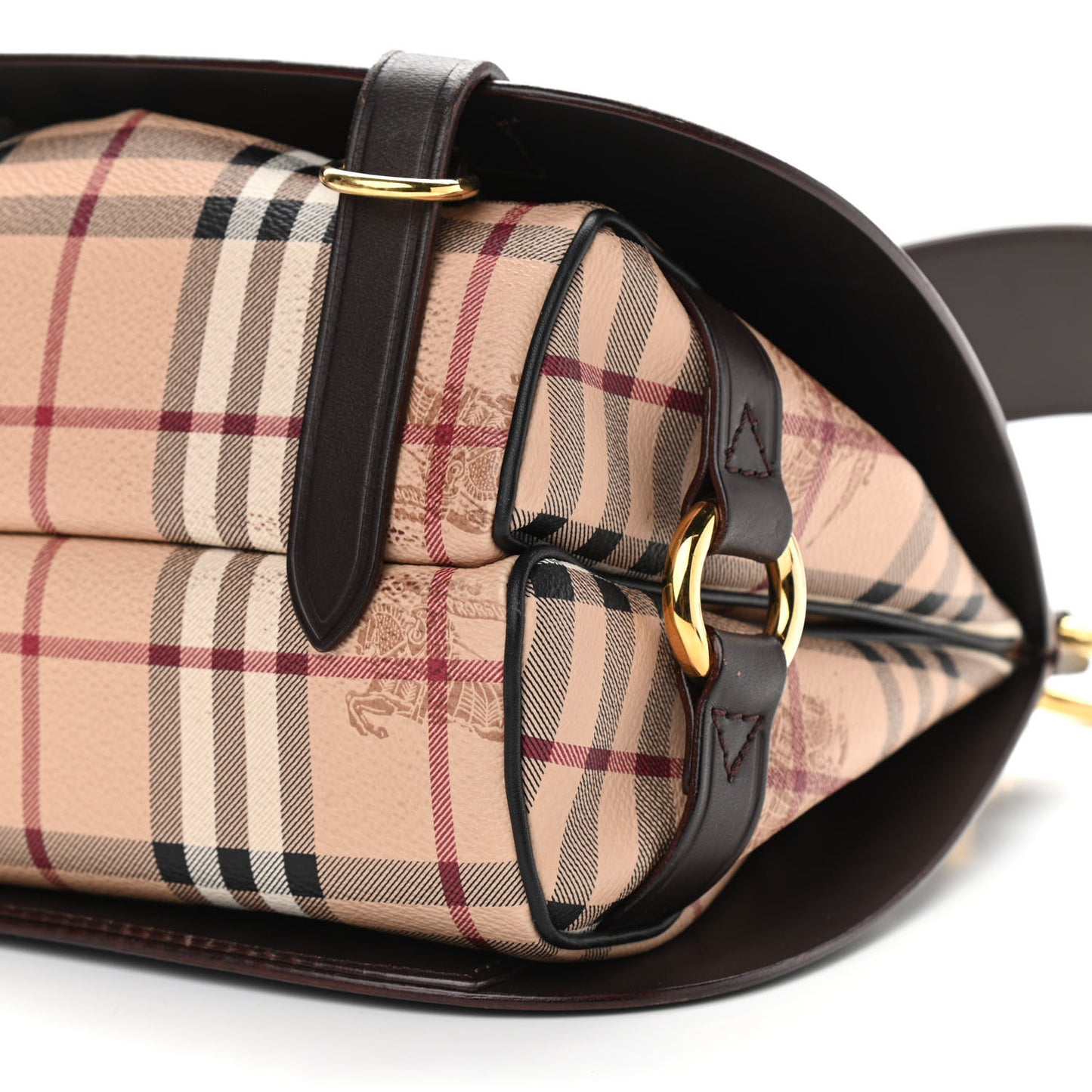 Haymarket Check Large Bridle Saddle Bag Dark Clove Brown