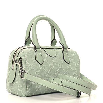 Gucci Denim GG Monogram Calfskin Mini Ophidia Top Handle Bag Pale Green 3 of 10