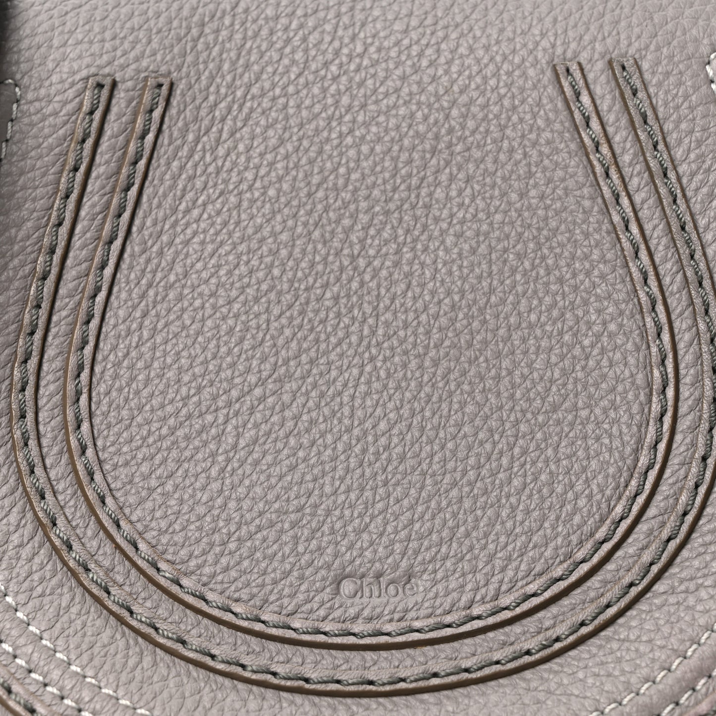 Grained Calfskin Small Marcie Saddle Bag Cashmere Grey