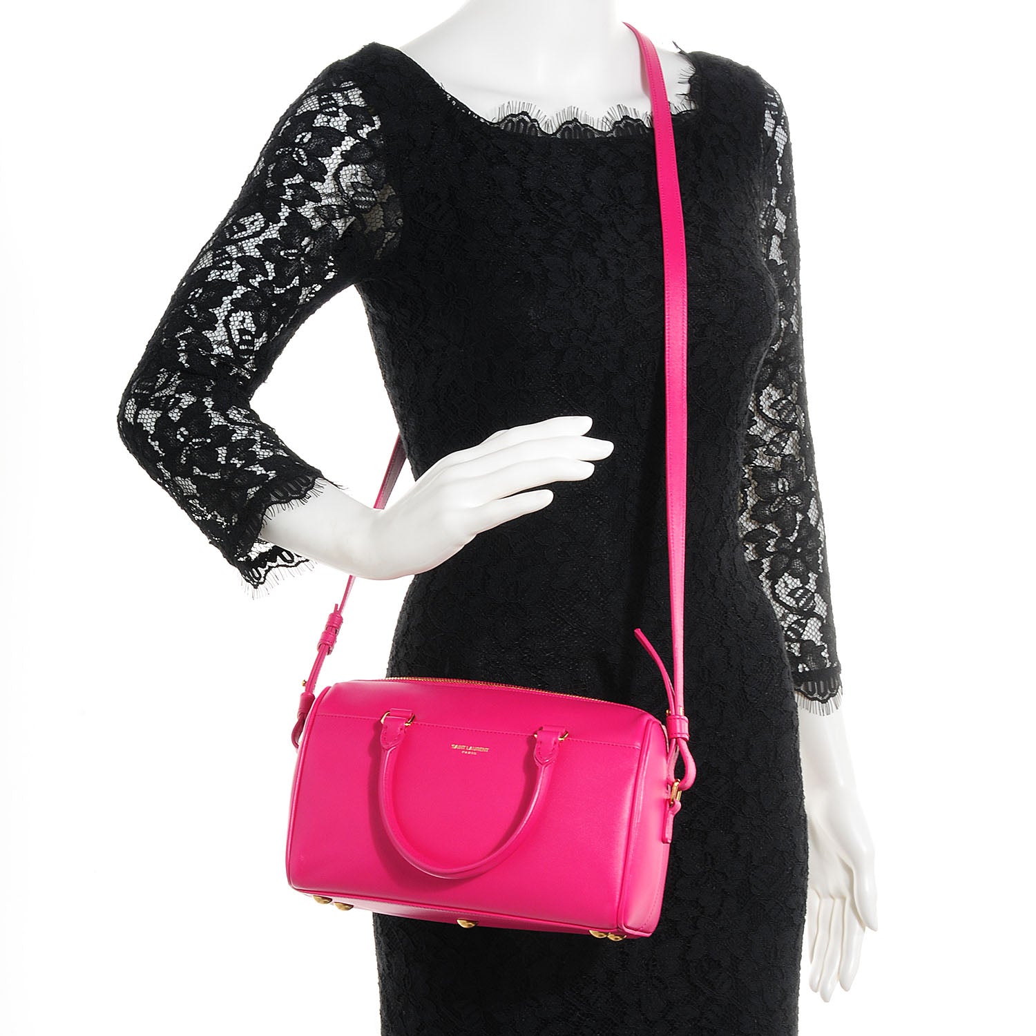 Saint Laurent Calfskin Duffle 3 Fuschia 2 of 8
