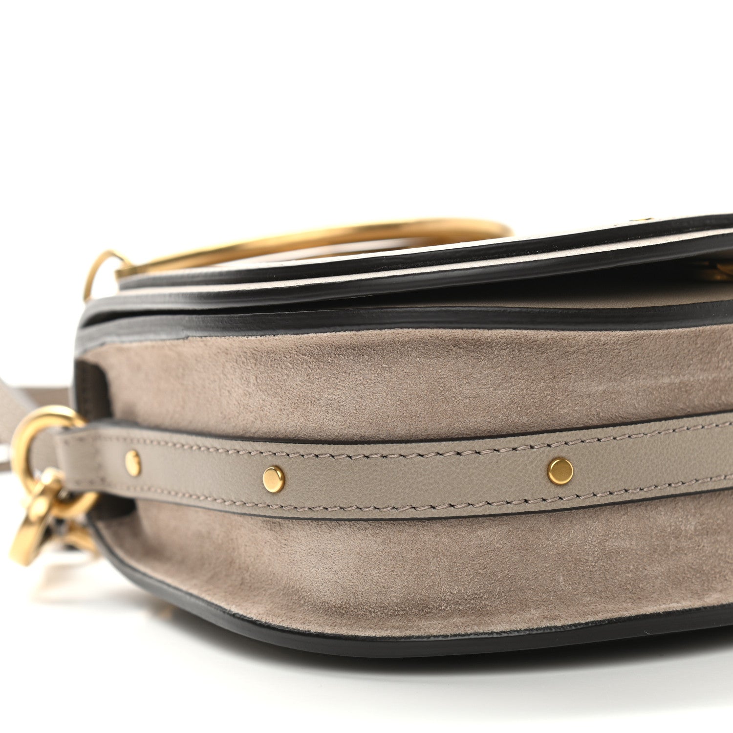 Chloe Calfskin Suede Small Nile Bracelet Bag Motty Grey 10 of 11