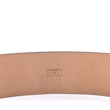 Chanel Patent Calfskin Quilted Lucky Symbols CC Belt 80 32 Black 3 of 5