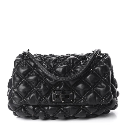Valentino Garavani Nappa Medium Spikeme Shoulder Bag Black 1 of 9