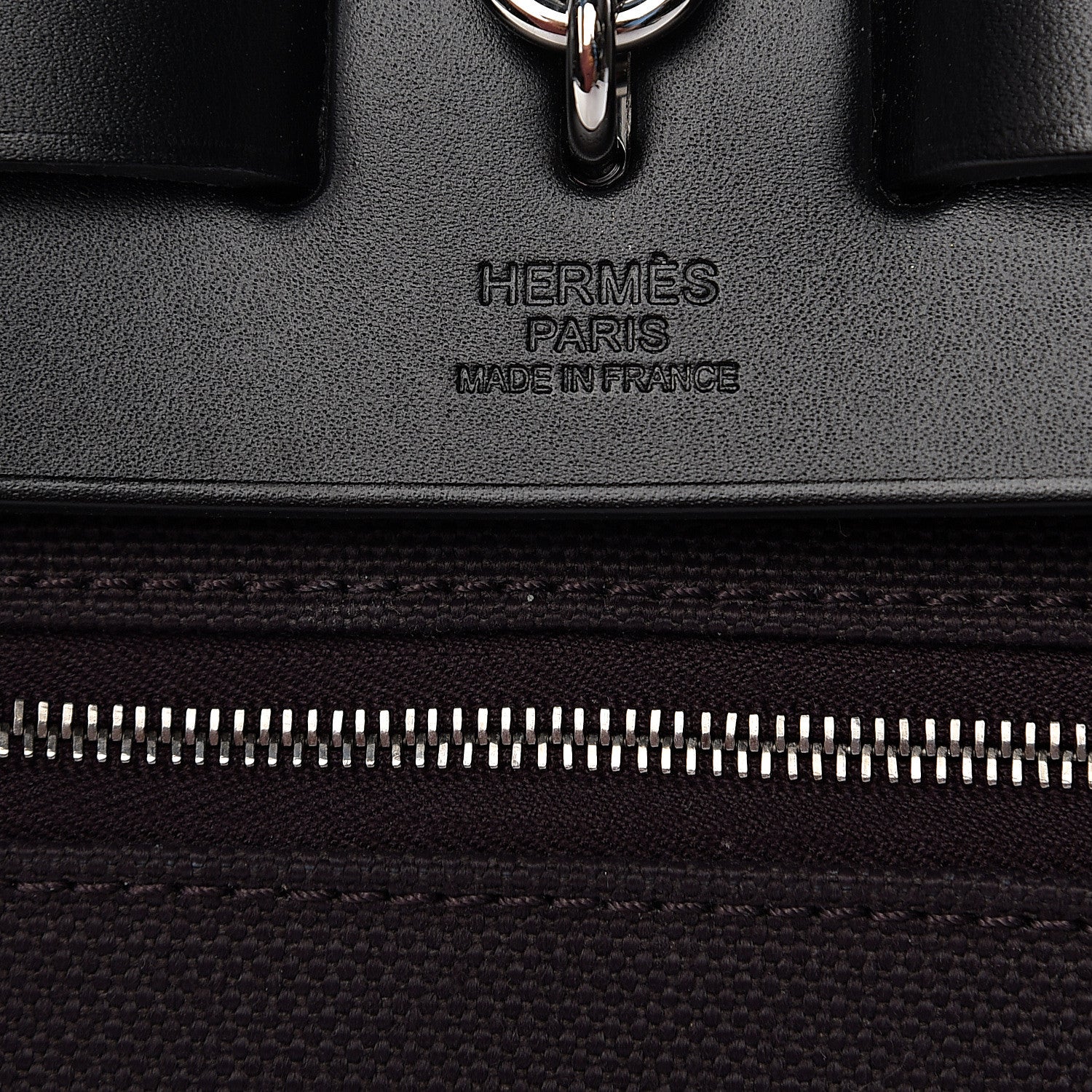 Hermes Military Toile Vache Hunter Herbag Zip PM 31 Prune Black 7 of 11