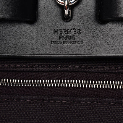 Hermes Military Toile Vache Hunter Herbag Zip PM 31 Prune Black 7 of 11