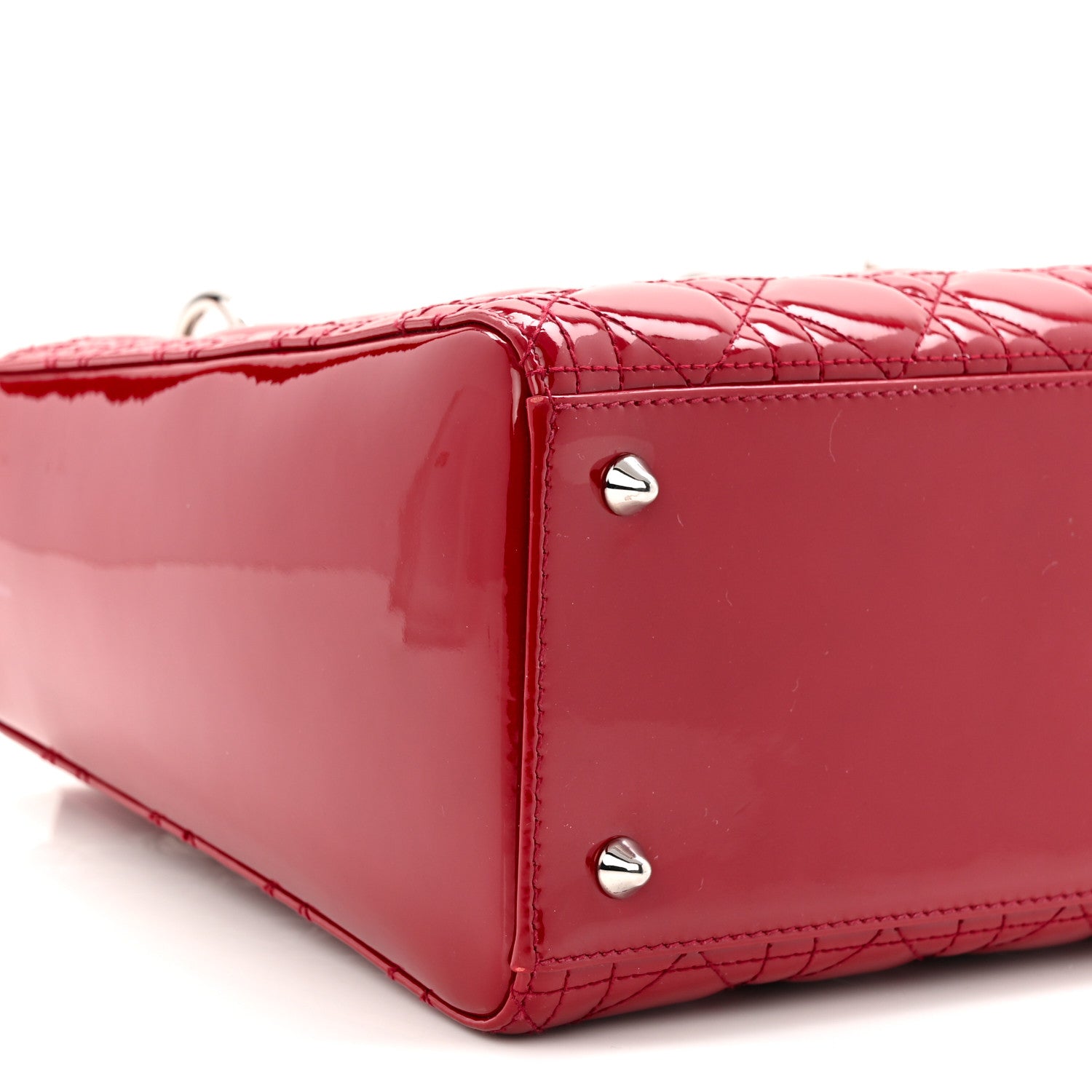 Christian Dior Patent Cannage Medium Lady Dior Red 9 of 10
