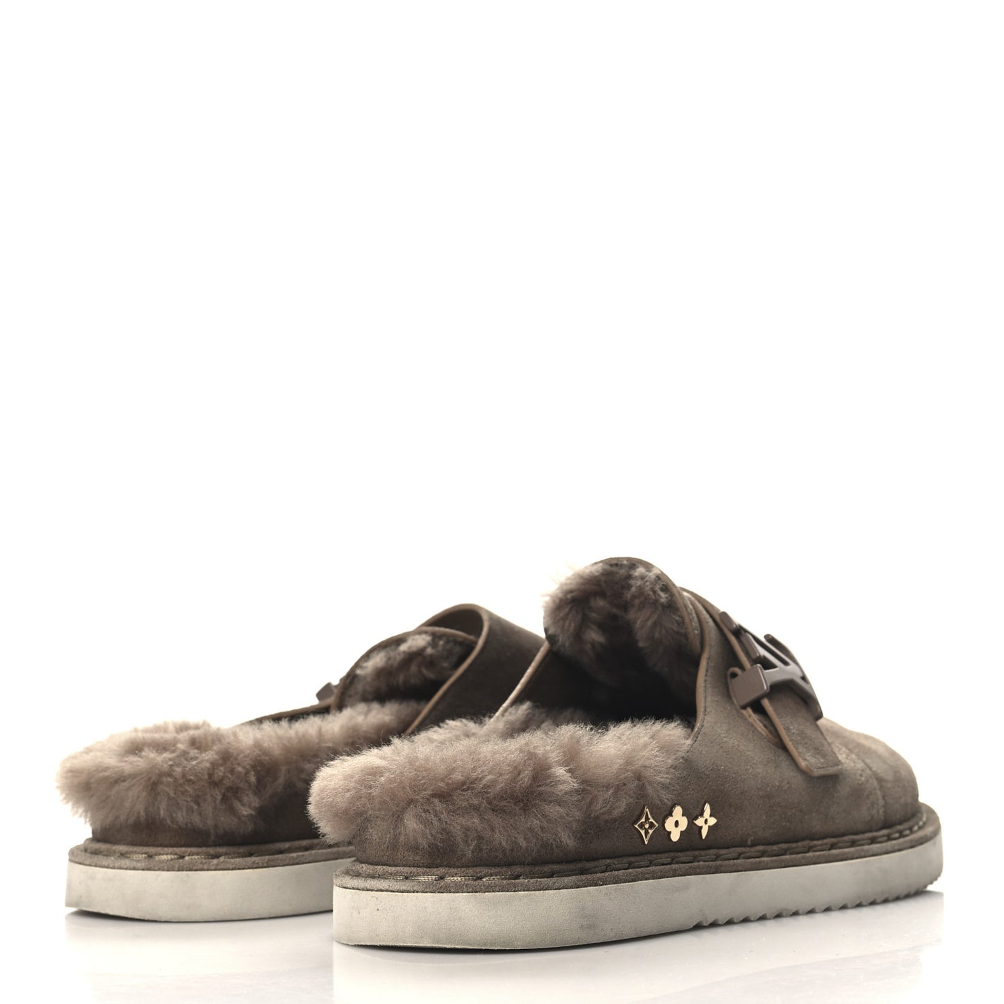 Monogram Fur LV Easy Mule 6 Brown