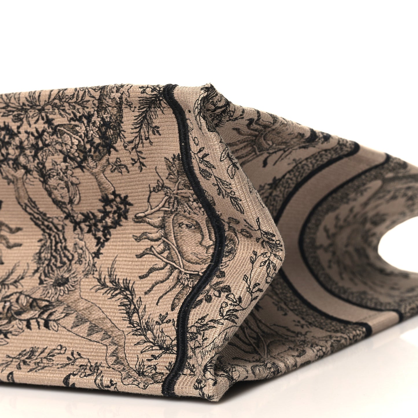 Canvas Embroidered Large Toile de Jouy Soleil Book Tote Beige