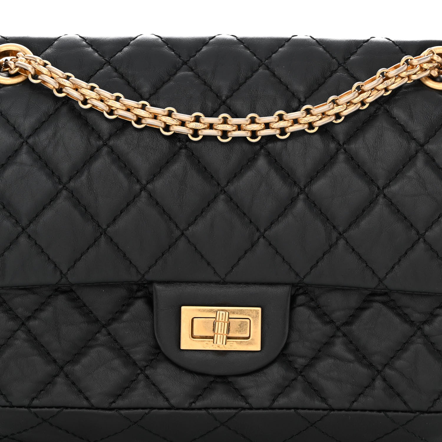 Chanel Aged Calfskin Quilted 2.55 Reissue 225 Flap Black 8 of 10