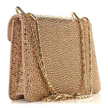 Bulgari Suede Crystal Embellished Serpenti Forever Small Day-to-Night Crossbody Bag Gold Multicolor 4 of 11