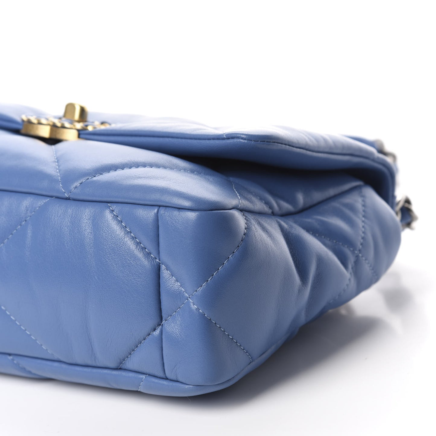 Lambskin Quilted Medium 19 Flap Blue